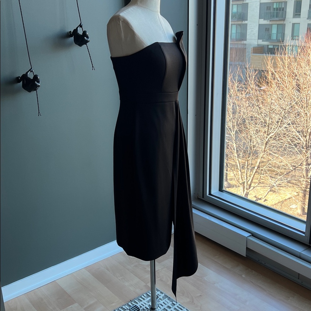 New Eliza J Strapless Scuba Crepe Cocktail Dress in Black Size 6 - Picture 3 of 8